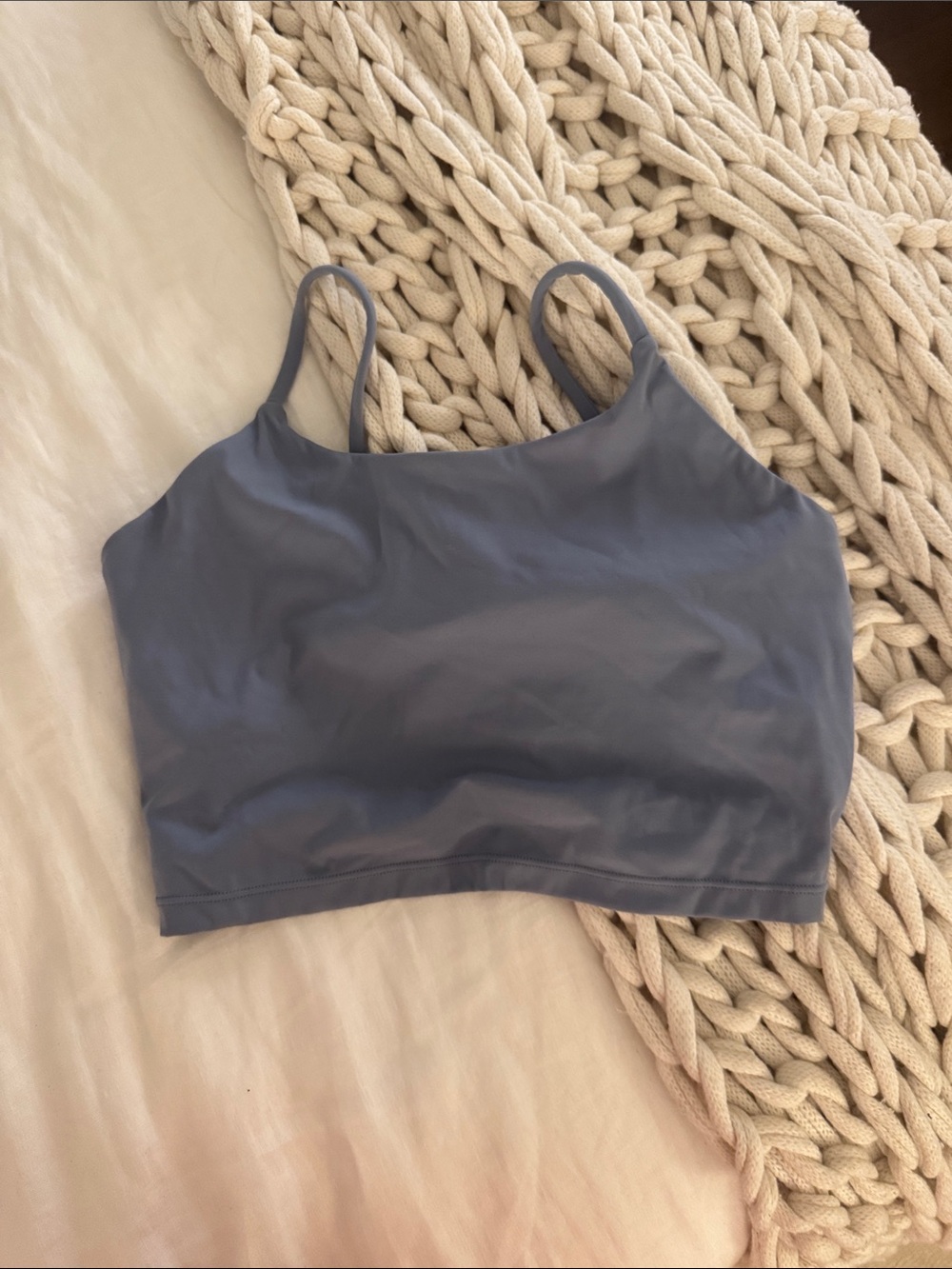 Adanola Slate Blue Seamless Sports Bra Tank